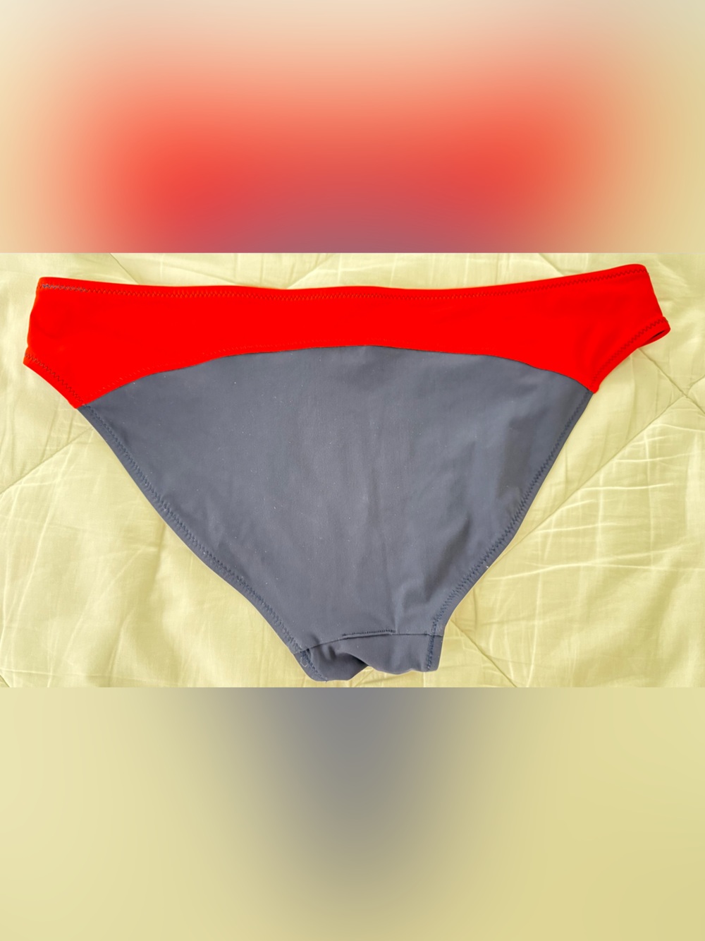 Athleta Navy/Red Zip-Front High Neck Bikini Set-SML - Picture 5 of 10